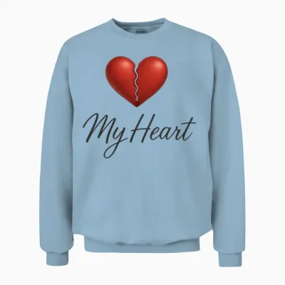 My Heart – Realistic Broken Heart Design Unisex Sweatshirt - Light Blue