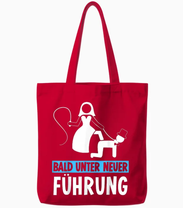 Jga Junggesellenabschied Bald Unter Neuer Führung Bräutigam Tote Bags in Red