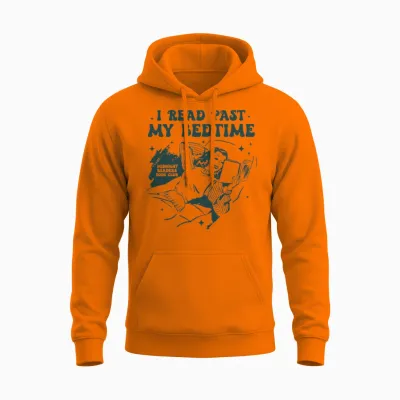 I Read Past My Bedtime Unisex Hoodie - Safety Orange
