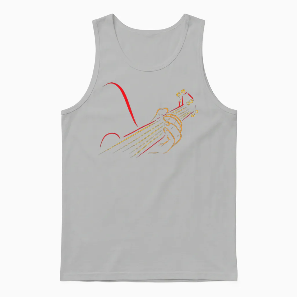 Playing Guitar Guitarist Music Life Funny Gift Unisex Tank Top in Ash