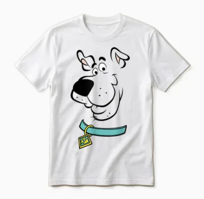Scooby Doo Big Face Scooby Outline Unisex T-Shirt - White