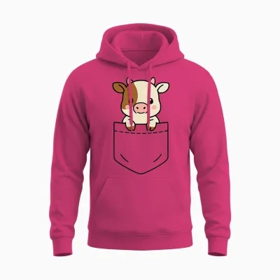 Adorable Bébé Vache De Poche Vache Drôle Vache Animal De La Ferme Unisex Hoodie - Heliconia