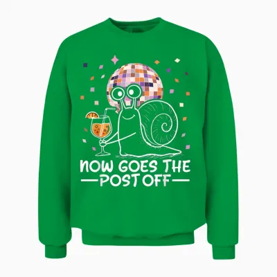 Now Goes the Post off Schnecke Disco Party Lustig Spruch Unisex Sweatshirt - Irish Green