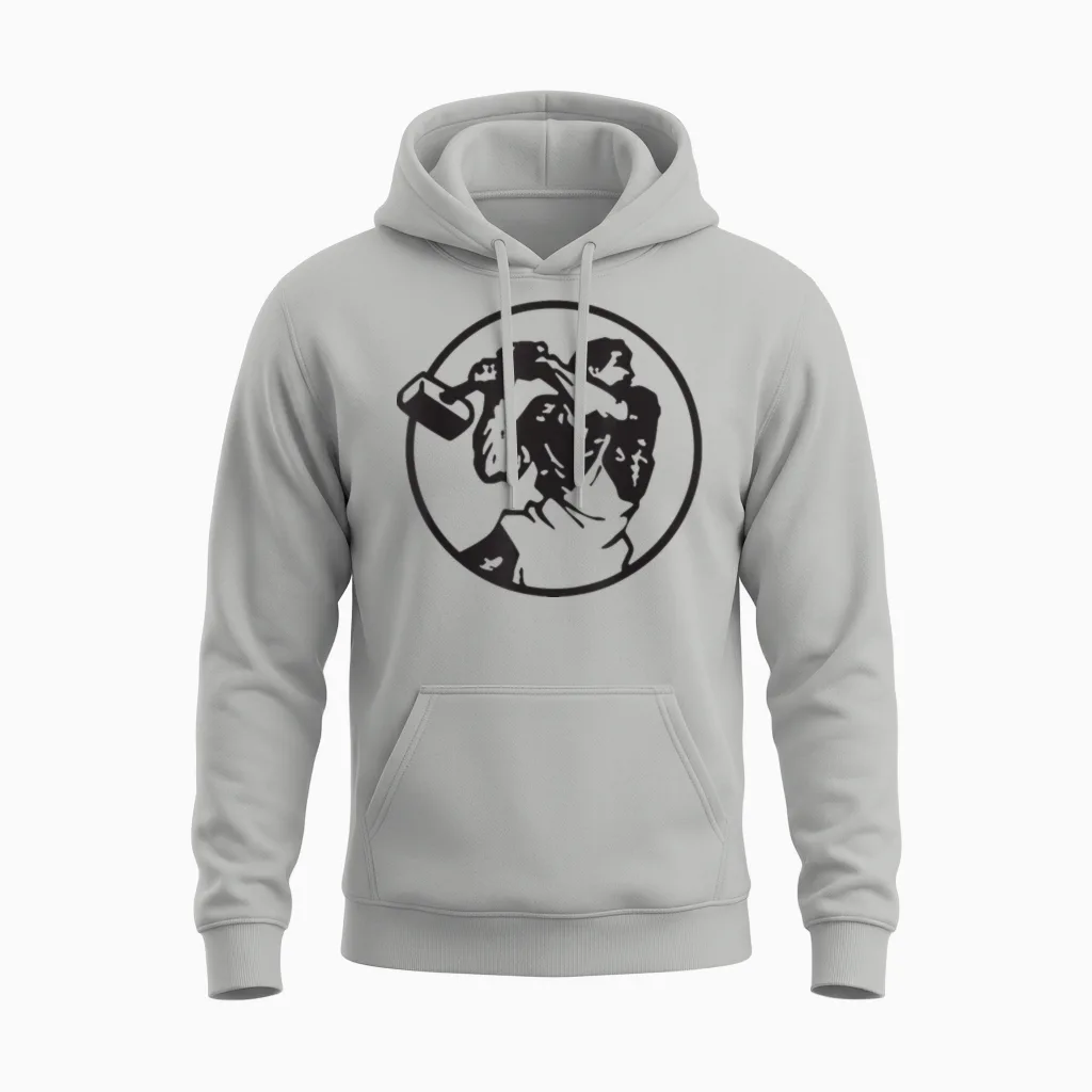 And One Band T-Shirt, White Music Lovers Gift Unisex Hoodie in Ash