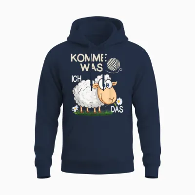 Komme Was Wolle Ich Schaf Das Lustiges Schaf Unisex Hoodie - Navy