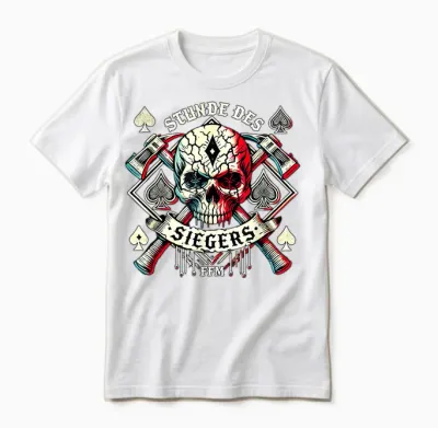 Stunde Des Siegers - Böhser Totenkopf Für Rocker Unisex T-Shirt - White