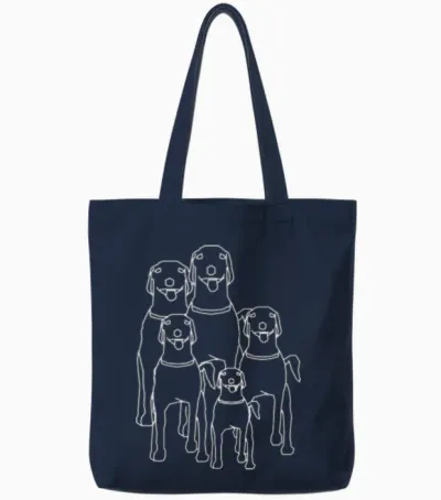 Dog Tote Bags - Navy