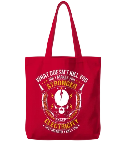 Electricity/electrician/sparky/electrical Worker Tote Bags - Red
