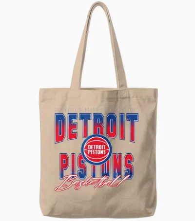 Nba Official Detroit Pistons Fade Out Tote Bags - Natural