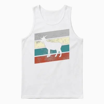 Goat Retro Unisex Tank Top - White