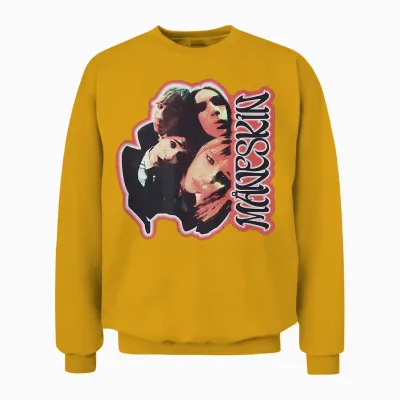 Måneskin Fisheye T-Shirt, Unisex Erwachsene, Weiß, S, Kurzarm, Unisex Sweatshirt - Gold
