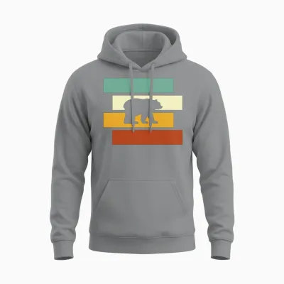 Bear Retro Unisex Hoodie - Sport Grey