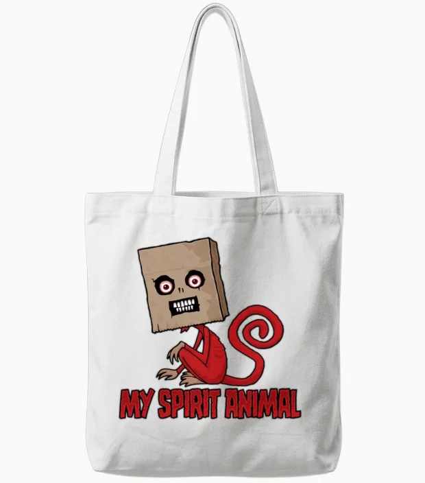 Maniacal Masked Monkey Spirit Animal Tote Bags in White