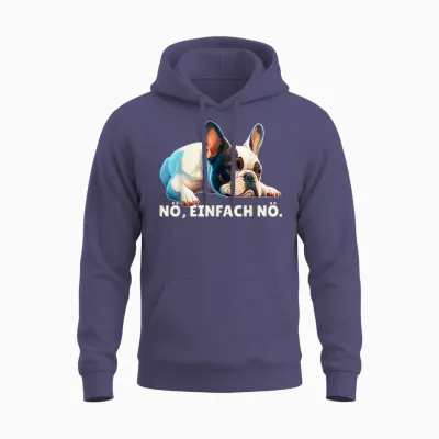 Französische Bulldogge Nö Einflach Nö Outfit Frenchie Spruch Unisex Hoodie - Heather Sport Dark Navy