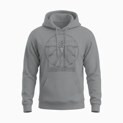 Stranger Things Vitruvian Demogorgon T-Shirt, Gray Unisex Hoodie - Sport Grey