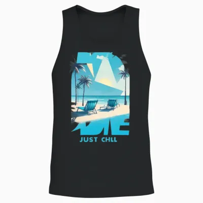 Just Chill Retro V4 Unisex Tank Top - Black
