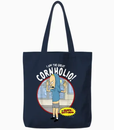 Beavis and Butt-Head the Great Cornholio Graphic Tote Bags - Navy