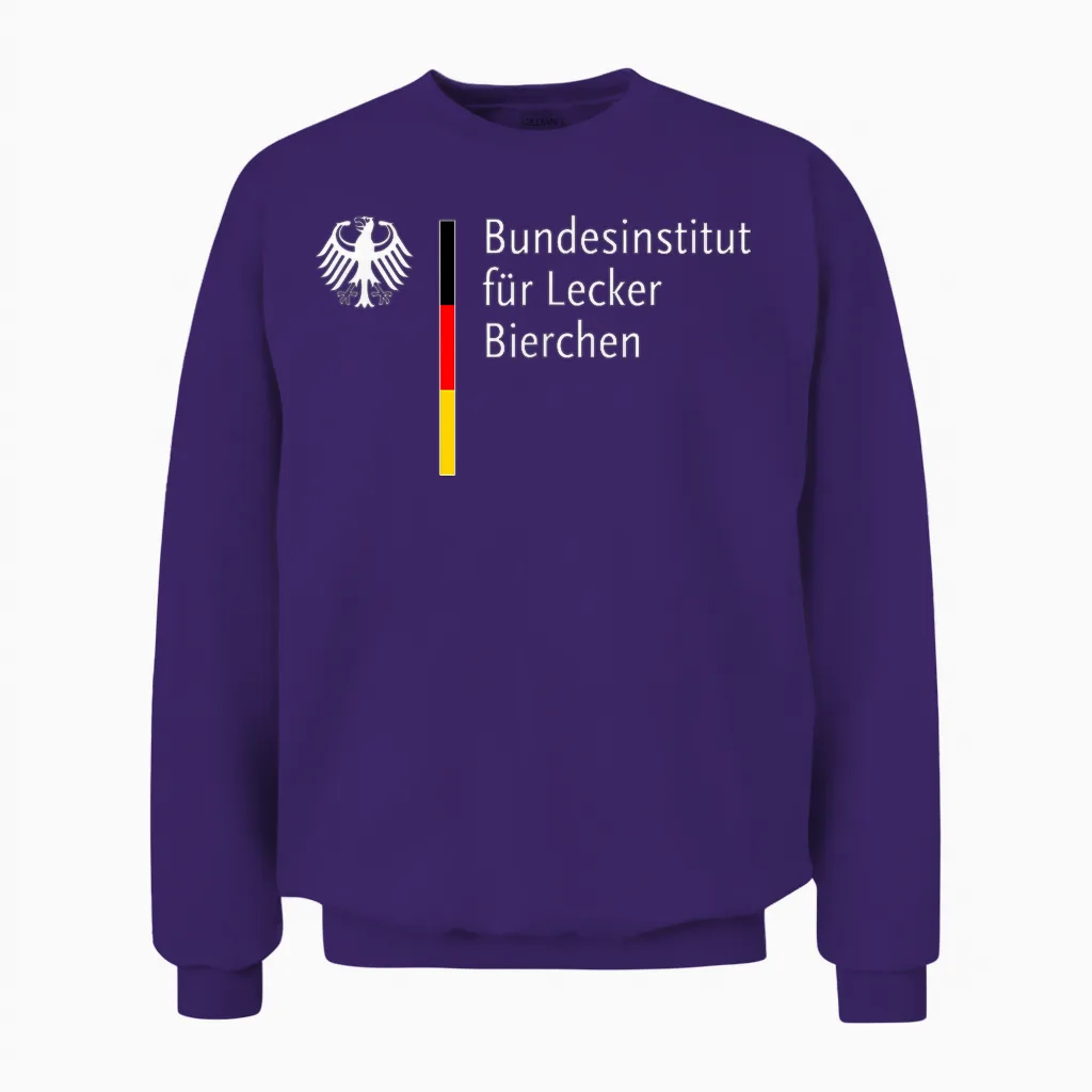 German Federal Institute for Delicious Beer Beer T-Shirt, Black Unisex Sweatshirt in Purple