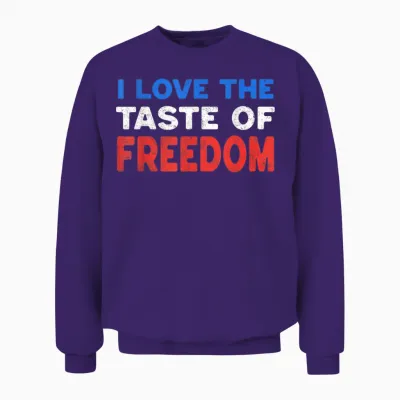 I Love the Taste of Freedom - Couples Matching 4th of July Unisex Sweatshirt - Purple