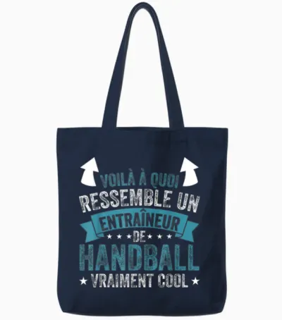 Funny Coach a Handball Coach Really Cool T-Shirt, Black, S Tote Bags - Navy