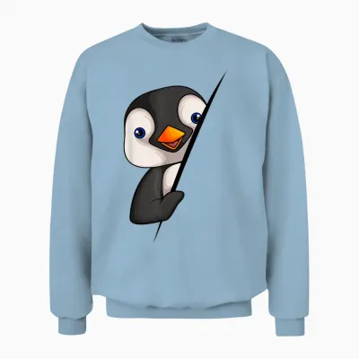 Pinguin Mädchen Jungen Kinder Damen Penguin Unisex Sweatshirt - Light Blue