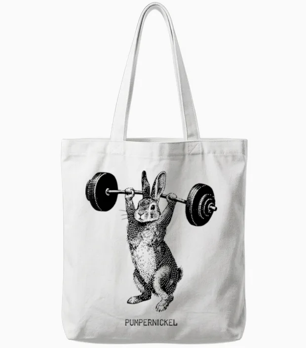 Osterhase Gewichtheben Pumpernickel Hase Gym Fitness Tote Bags in White