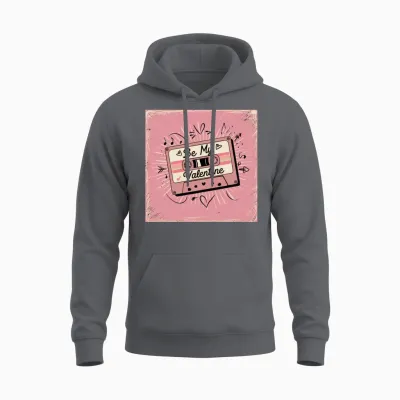 Valentine´s Retro Cassette Unisex Hoodie - Charcoal