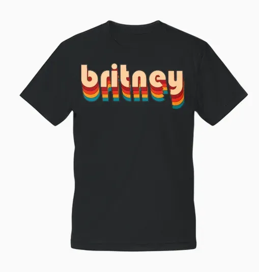 Retro Britney Name Unisex T-Shirt - Black