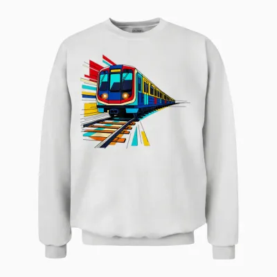 Underground Tube Train Subway Locomotive Railway Enthusiast Unisex Sweatshirt - White