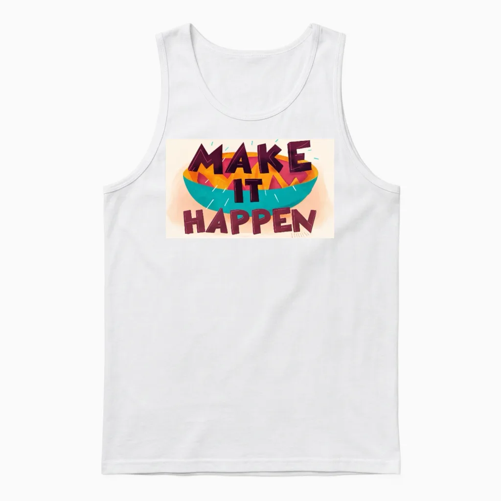 Make It Happen Color Bowl Unisex Tank Top in White