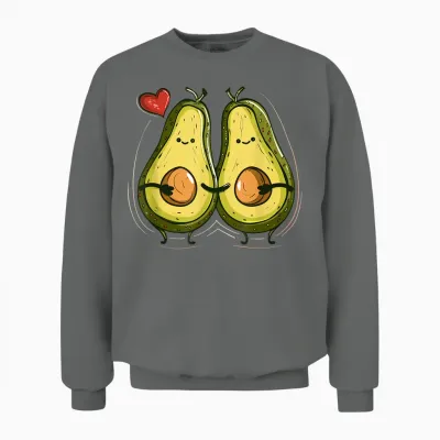 Funny Avocado Couple Costume for Boys and Girls T-Shirt, Black Unisex Sweatshirt - Graphite Heather