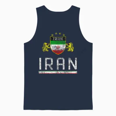 Iran Fußball Fan Trikot Iranische Flagge Fußballliebhaber Unisex Tank Top - Navy