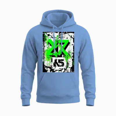 Street Culture Grunge Style Unisex Hoodie - Carolina Blue