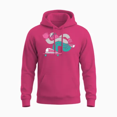 Retro Skate Skateboard Skateboarding Unisex Hoodie - Heliconia
