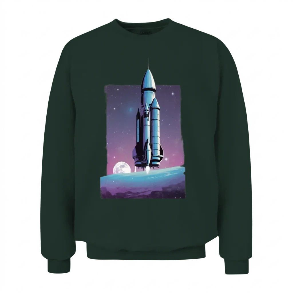 Vintage Retro Space V3 Unisex Sweatshirt - Forest