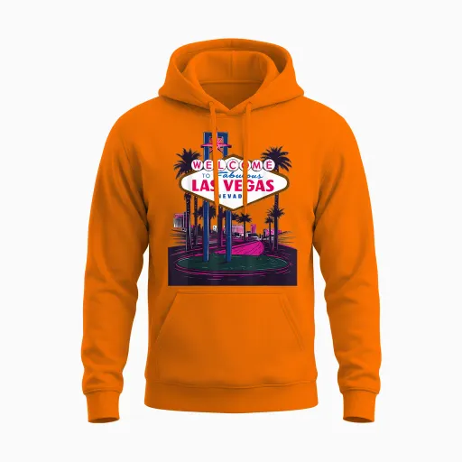 I Love Las Vegas Nevada City Vegas Souvenir Gifts Las T-Shirt, White, S Unisex Hoodie - Safety Orange