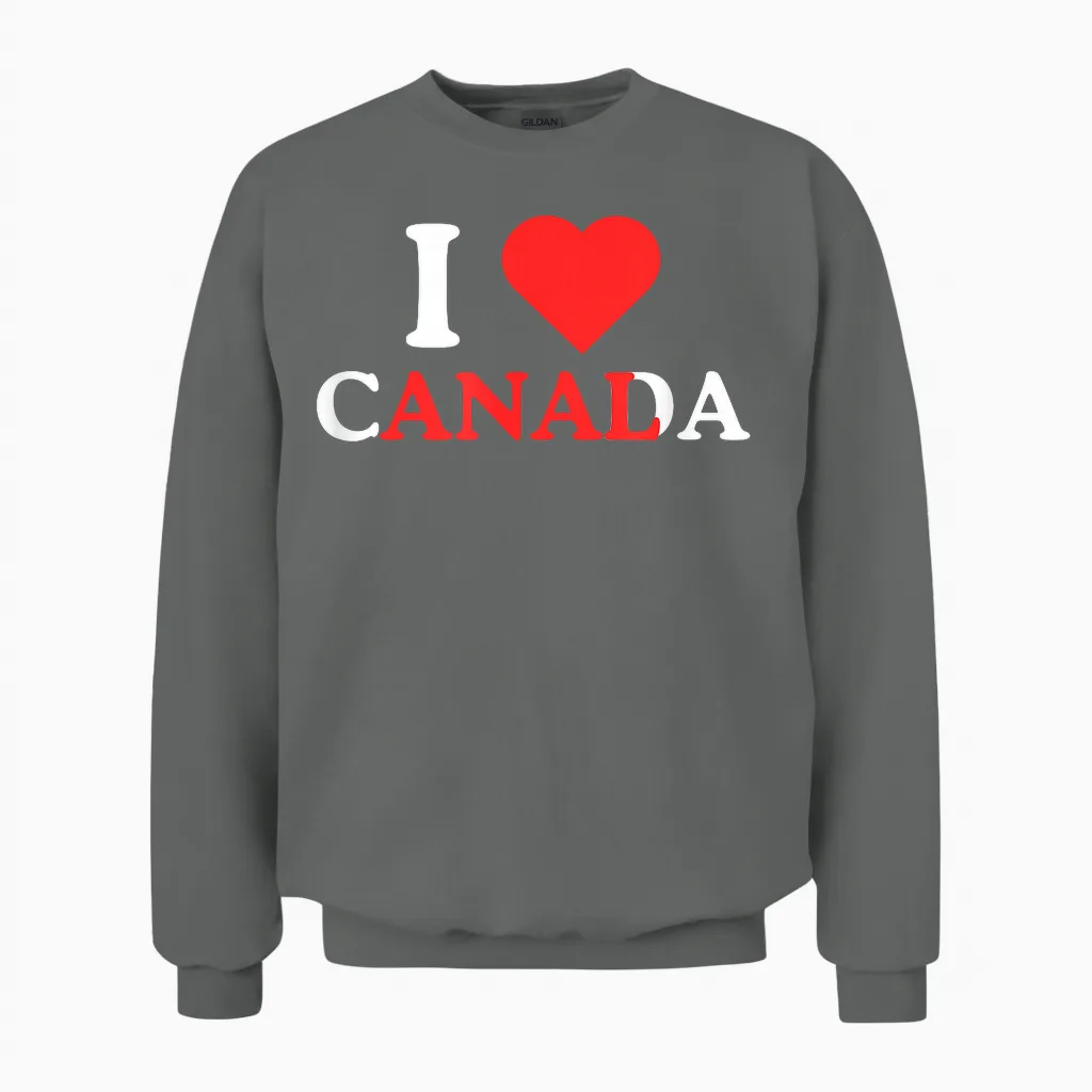 I Love Canada Anal Lustiger Erwachsenen-Humor Unhinged Raunchy Meme Unisex Sweatshirt in Graphite Heather