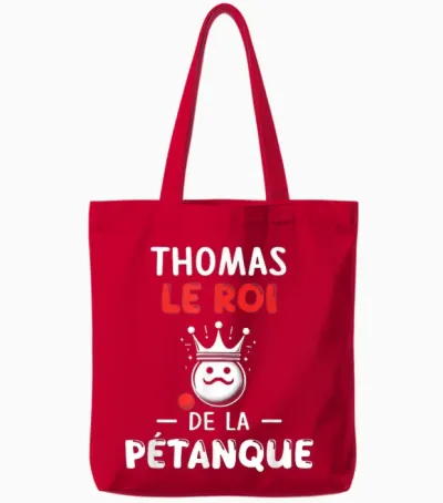 Personalised Gift Man Name Thomas Petanque Humour Tote Bags - Red