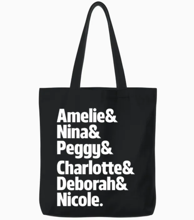 Amelie & Nina & Peggy & Charlotte & Deborah Techno Tote Bags in Black