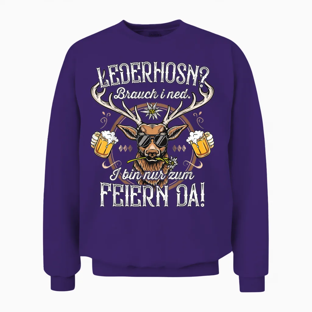 Trachtenshirt Herren Trachten Tshirt Passend Für Oktoberfest Unisex Sweatshirt in Purple