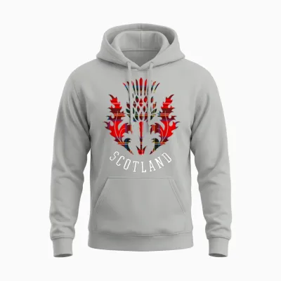 Scottish Scottish Thistle Scottish Emblem of Scotland T-Shirt, Black Unisex Hoodie - Ash