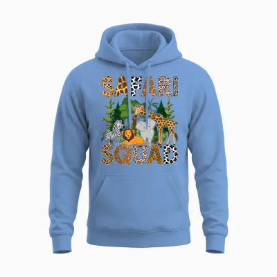 Safari Art for Men Women Zoologist African Print Zoo Safari Unisex Hoodie - Carolina Blue