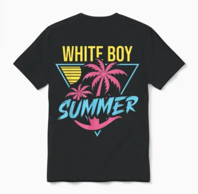 White Boy Summer - 80er Jahre Stil - Vaporwave Unisex T-Shirt - Black