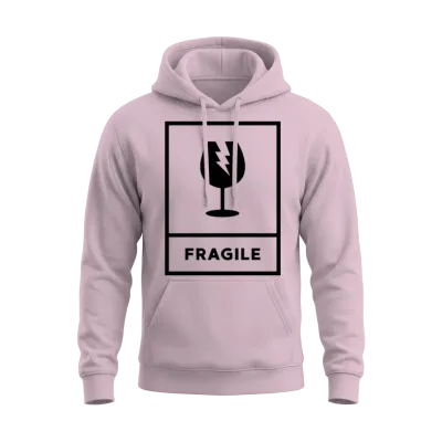 Fragile Unisex Hoodie - Light Pink