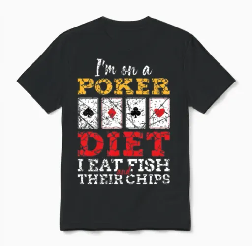 Funny Poker Saying Online Poker Casino Gift Unisex T-Shirt in Black