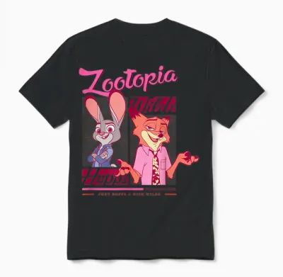 Disney Zootopia 2 Judy Hopps & Nick Wilde Undercover Unisex T-Shirt - Black