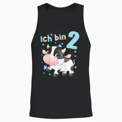 2 Jahre Alt Ich Bin 2 Kühe Kuh Kälbchen 2. Geburtstag Unisex Tank Top - Black