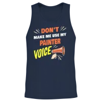 Dont Make Me Use My Painter Voice Funny Painter Unisex Tank Top - Navy – 2