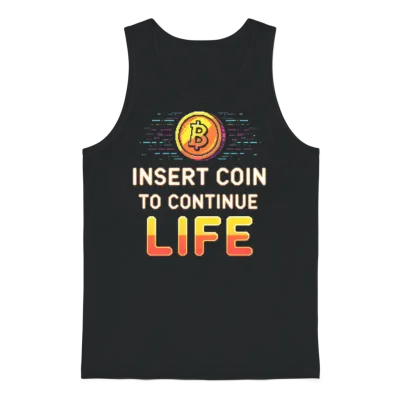Insert Coin to Continue Life Retro Gaming Unisex Tank Top - Black
