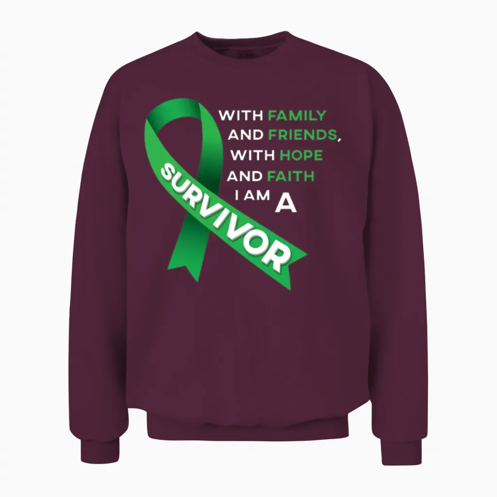 Liver Cancer Awareness Gift Unisex Sweatshirt in Maroon
